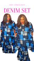 Chic Denim Set-Longsleeve